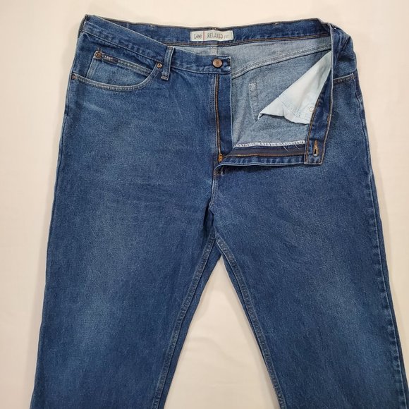 Lee Jeans Mens 40x32 Heavy Blue Denim Relaxed Fit Straight Leg Casual Classic - Picture 5 of 15